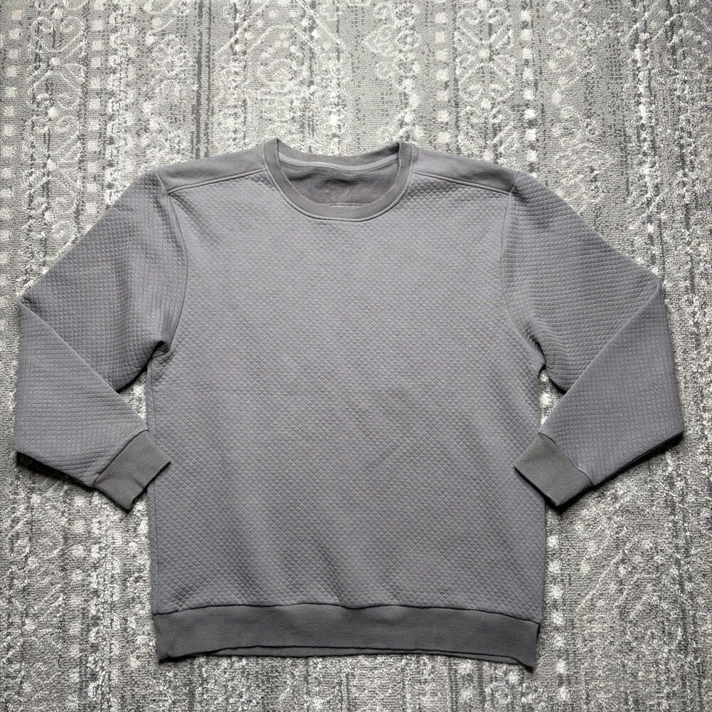 Born Primitive Mens Quilted Pullover Crewneck Sweatshirt Large Gray Outdoor